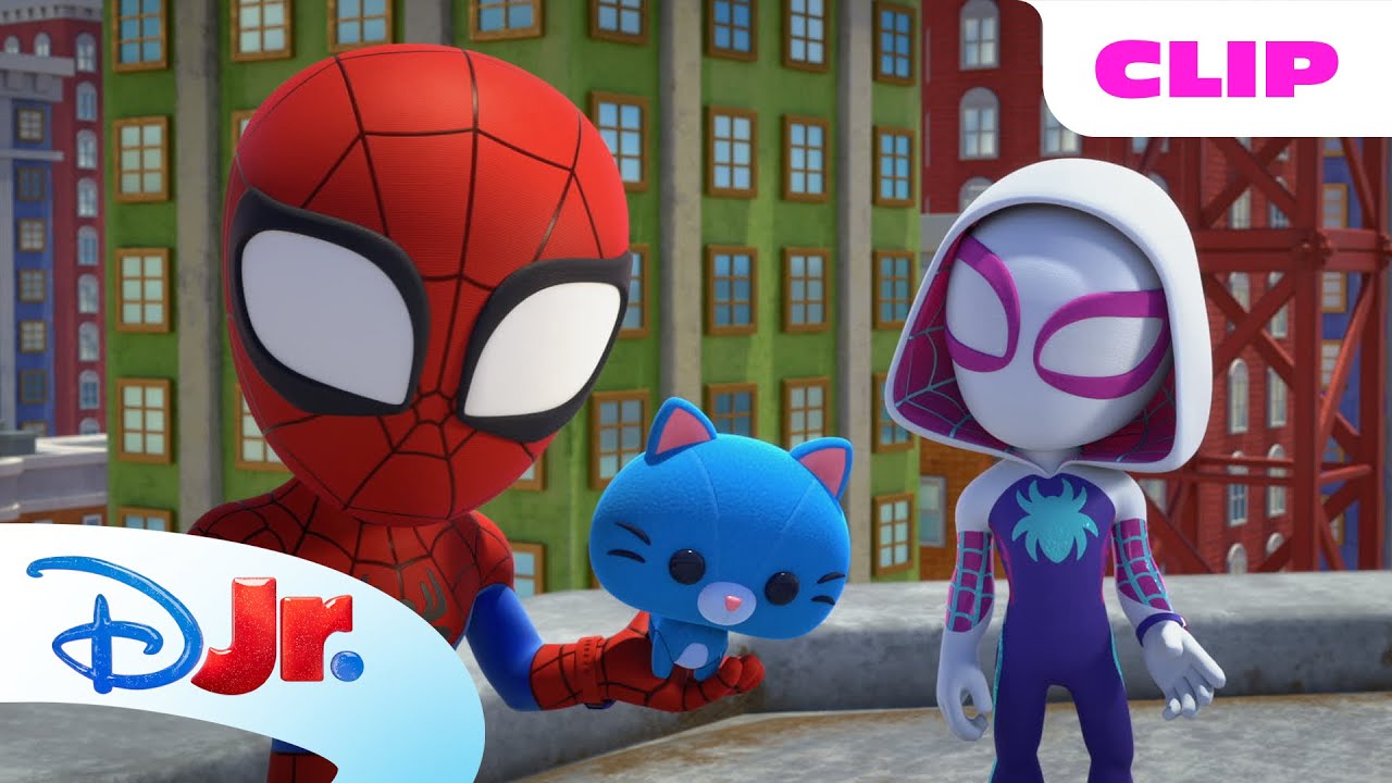 Team Spidey Stops Black Cat From Stealing! 🐱🐾 | Marvel's Spidey and his Amazing Friends |@disneyjr