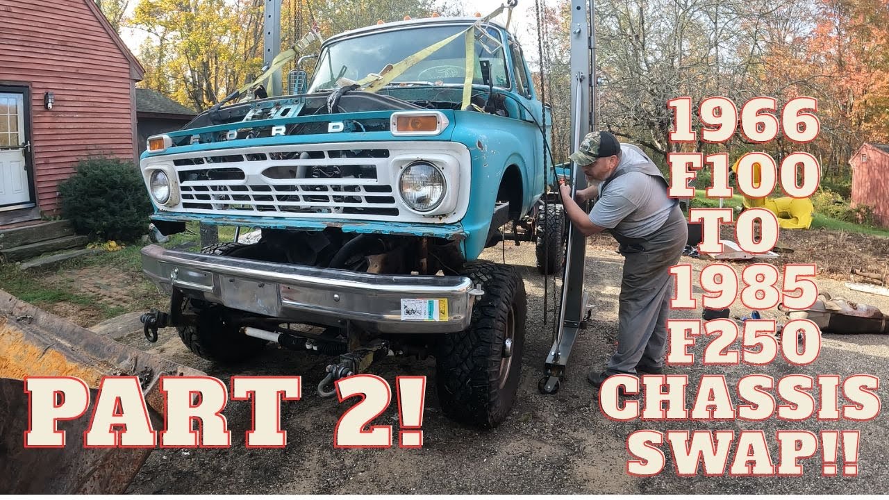 1966 2wd F100 заменен на шасси 1985 4wd F250!! ЧАСТЬ 2!! Переделка восьмирычажного Thug!