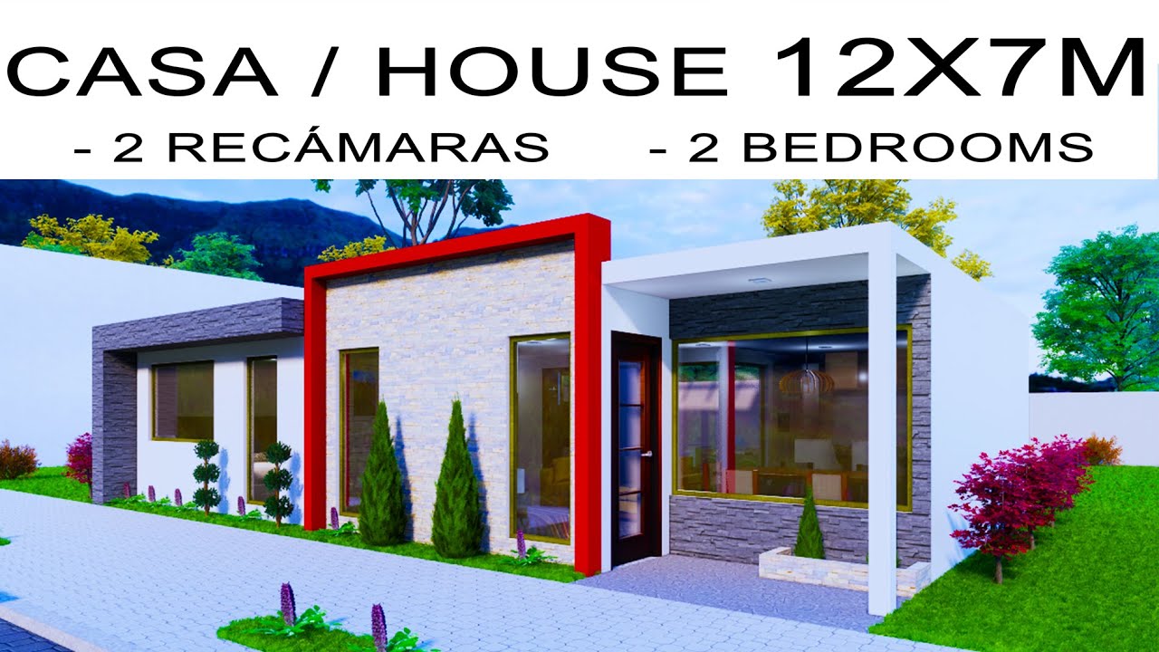 Plano de casa 12x7 metros | 12x7 house design