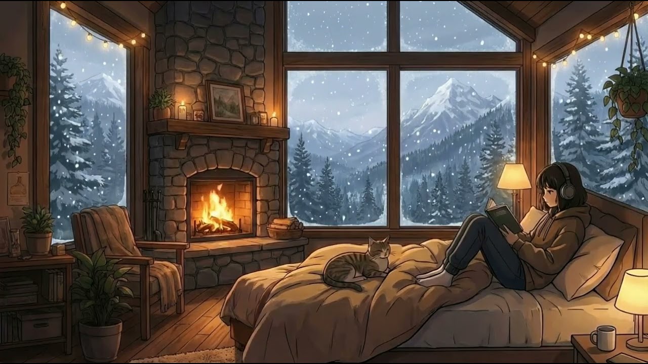 Cozy Winter Evening | Calm Lo-Fi Ambience for Relax, Study & Sleep (40 Minutes)
