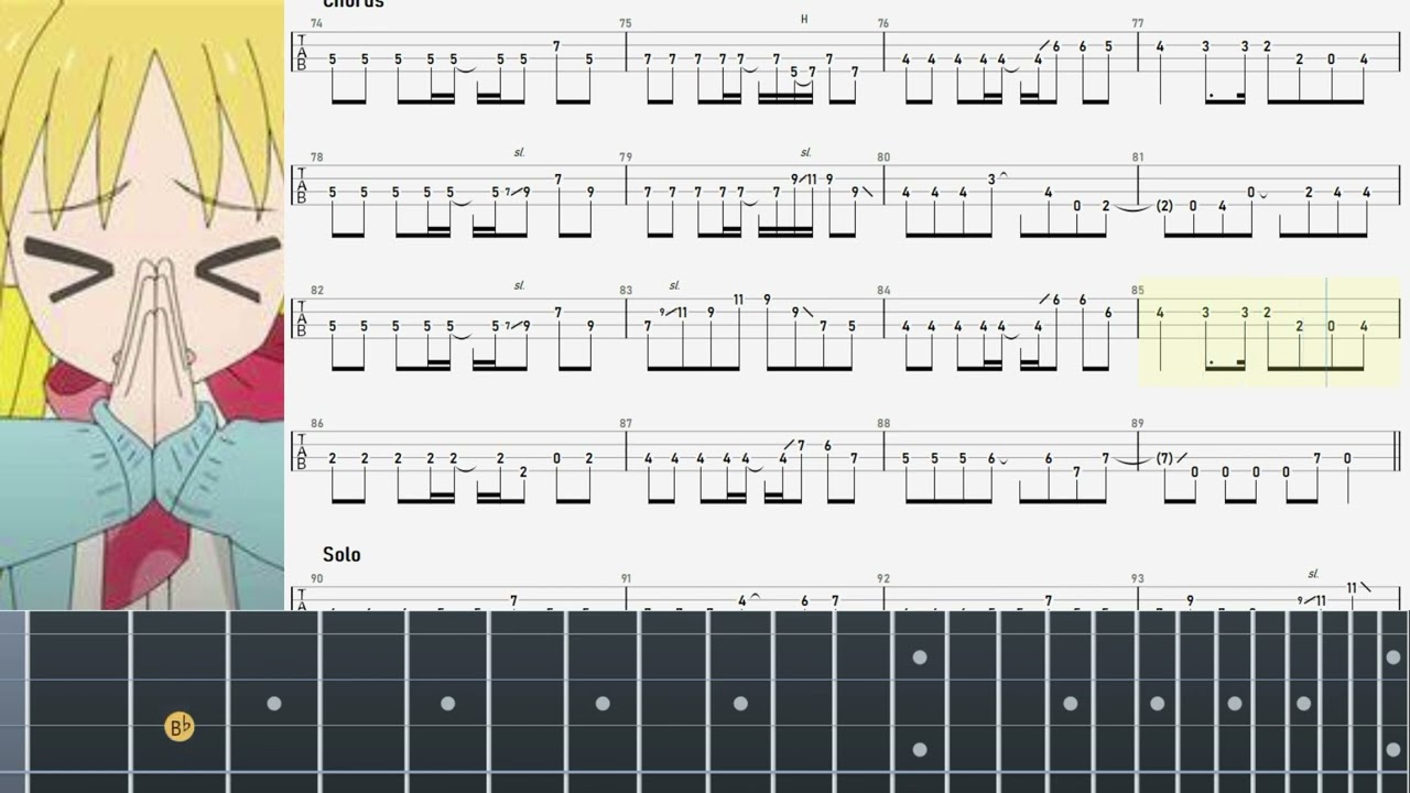 Backingtrack Bocchi the Rock! - if i could be a constellation bass tabs(no vocal no guitar)