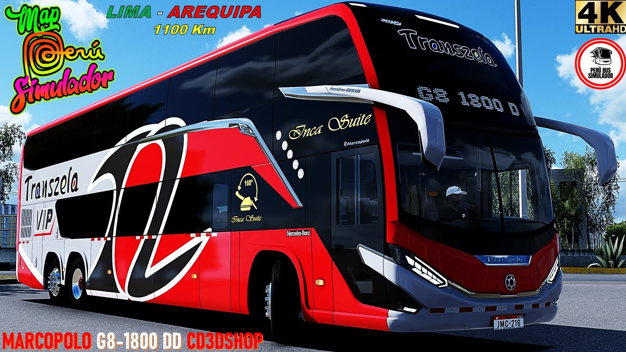 Map Perú Simulador V4 | LIMA-AREQUIPA | MARCOPOLO G8-1800 MB | CD3DSHOP | TRANSZELA #busesdelperu