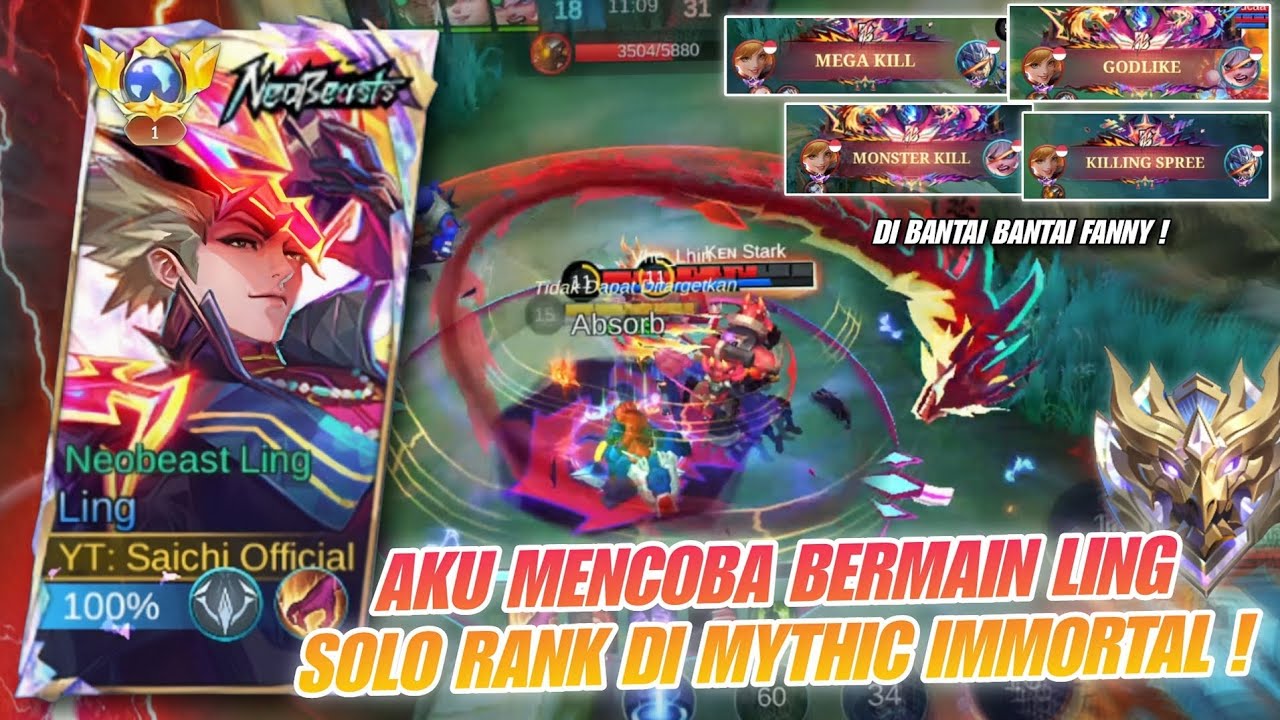 AKU MENCOBA EKSPERIMEN BERMAIN LING SOLO RANK DI MYTHIC IMMORTAL !