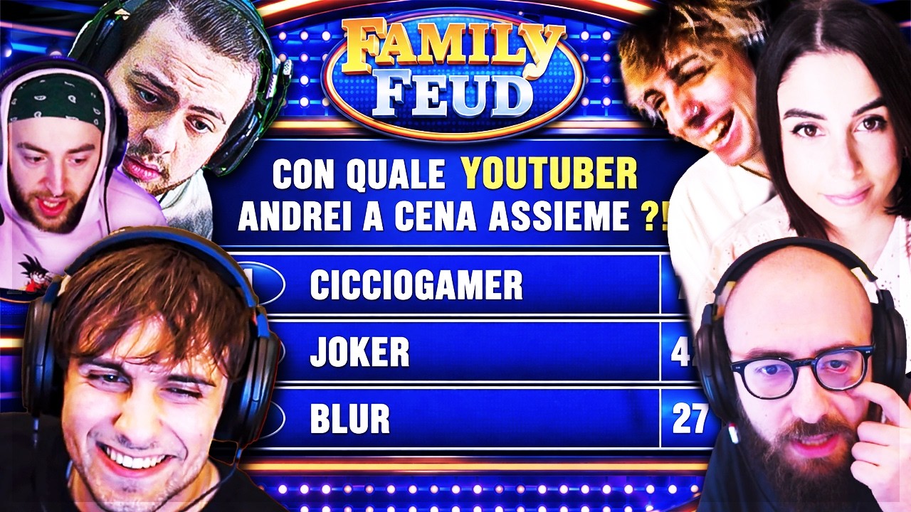 CON QUALE YOUTUBER ANDREI A CENA ?! FAMILY FEUD con Marza, Kurolily, Manuuxo, Pesh e Zazzone