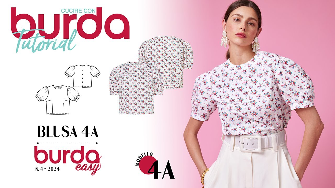 Cucire con Burda: Tutorial Blusa 4A - Burda Easy 4/2024