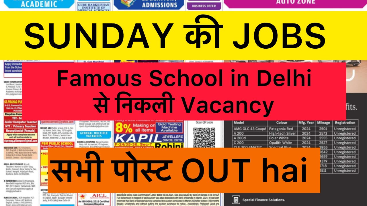 August Jobs | Academic & Non Academic Jobs | Teaching Vacancies in Delhi NCR School | Spring dales