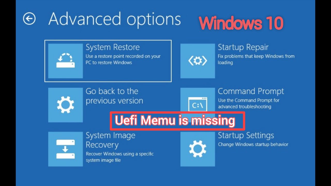 How to Enable Virtualization if uefi firmware settings windows 10 missing