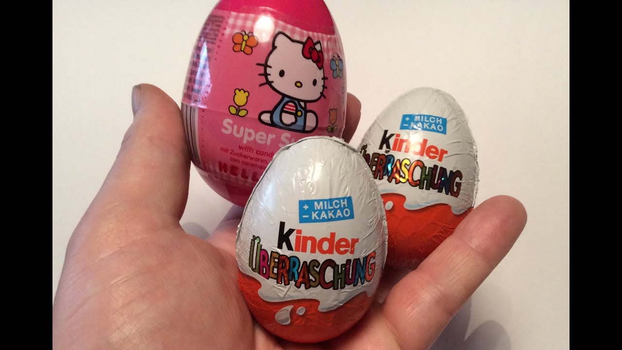 2 Kinder &Uuml;berraschungseier und ein Hello Kitty Ei Super Surprise wird ausgepackt
