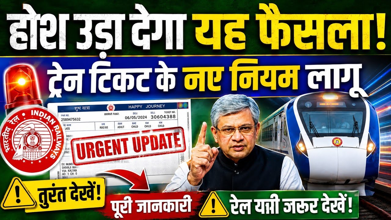 1 जनवरी 2026 से ट्रेन टिकट के नए नियम | अब टिकट ऐसे मिलेगा | Train Ticket Booking New Rules 2026