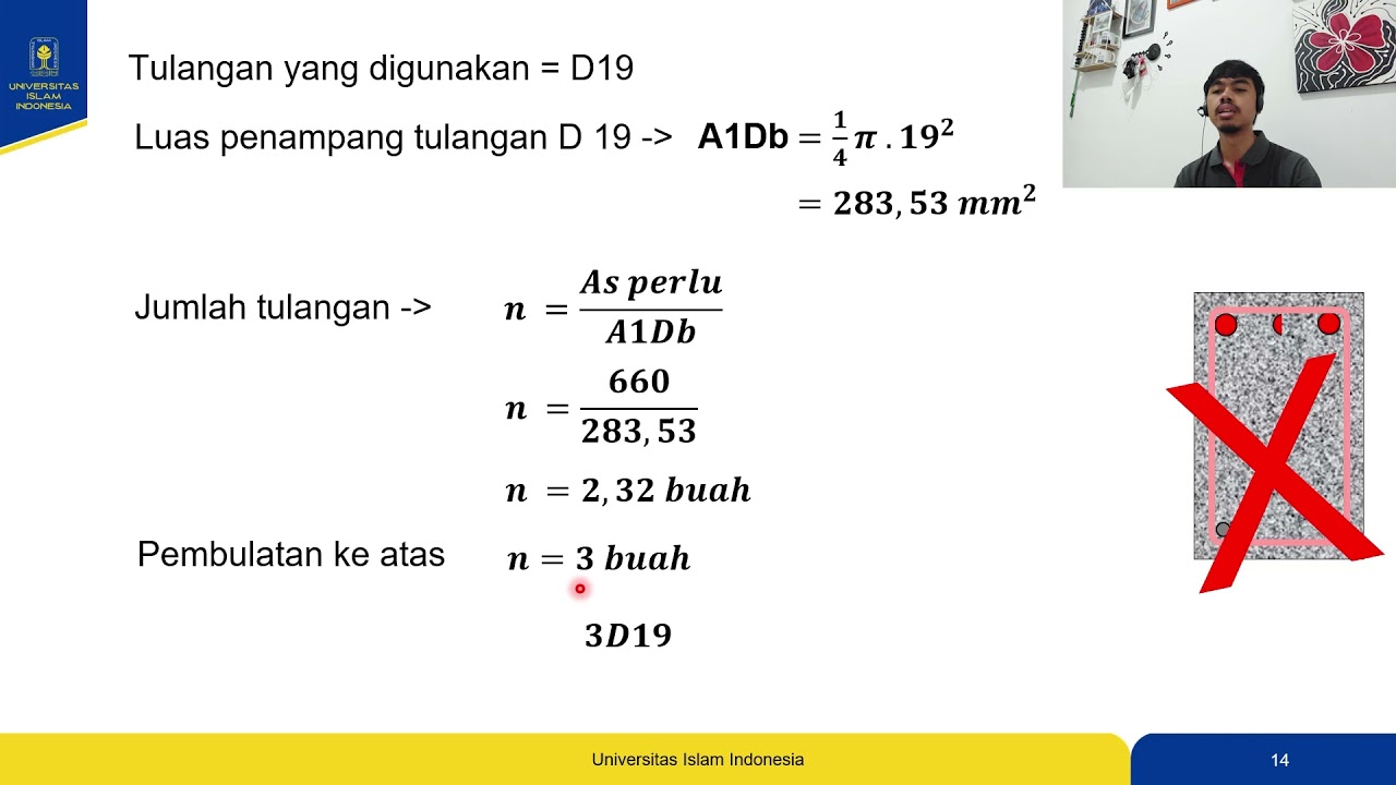 Desain Balok Tulangan Sebalah SNI 2847-2019 Part 2 (Hitungan)