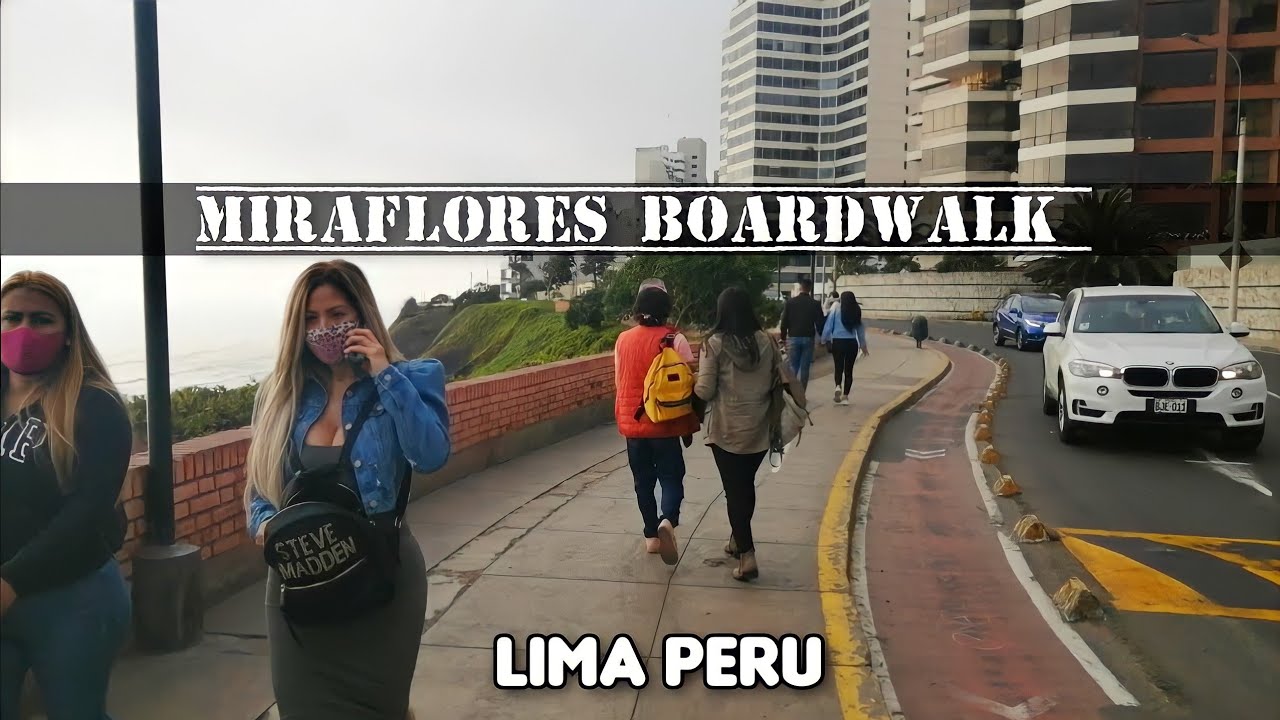 WALKING Around Miraflores Boardwalk (Lima Peru) — Walking Tour (Narrated)【CC】