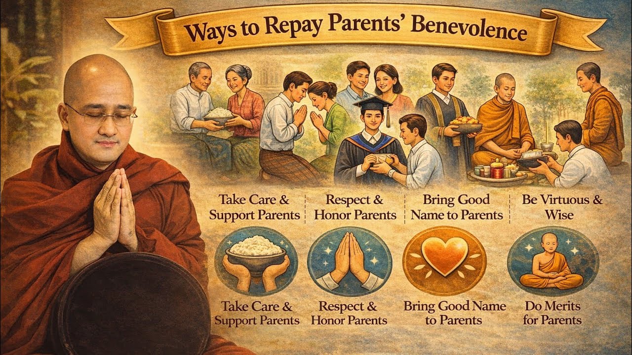 မိဘကျေးဇူးအကျေဆပ်နည်း(၃) အရှင်ဆန္ဒာဓိက (ရွှေပါရမီတောရ)