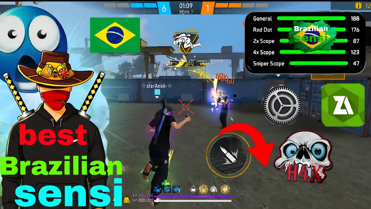  FREE FIRE PAID BRAZILIAN SENSI FREE 🇧🇷 FOR ALL DIVICE WORKING 🎯 BEST BRAZILIAN SENSI 🇧🇷 STARANKIT