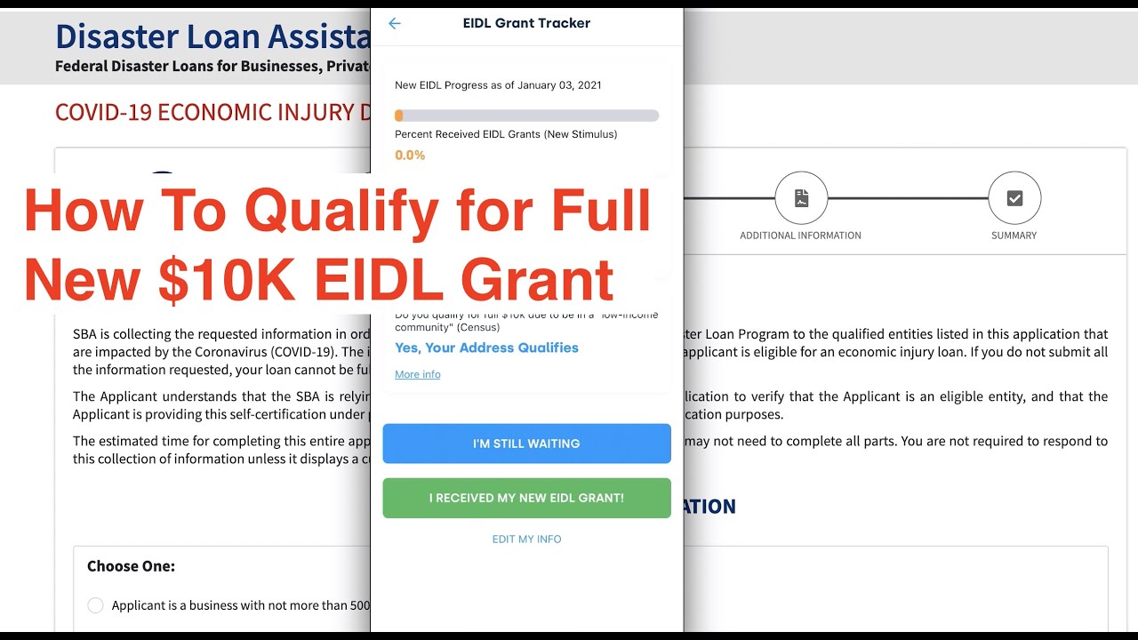 How To Qualify for Full New $10K EIDL Grant