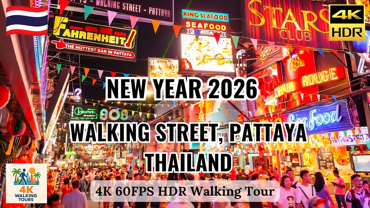 Walking Street, Pattaya, Thailand | Full 4K 60FPS Night Walk | New Year 2026 🎉🎉🎉