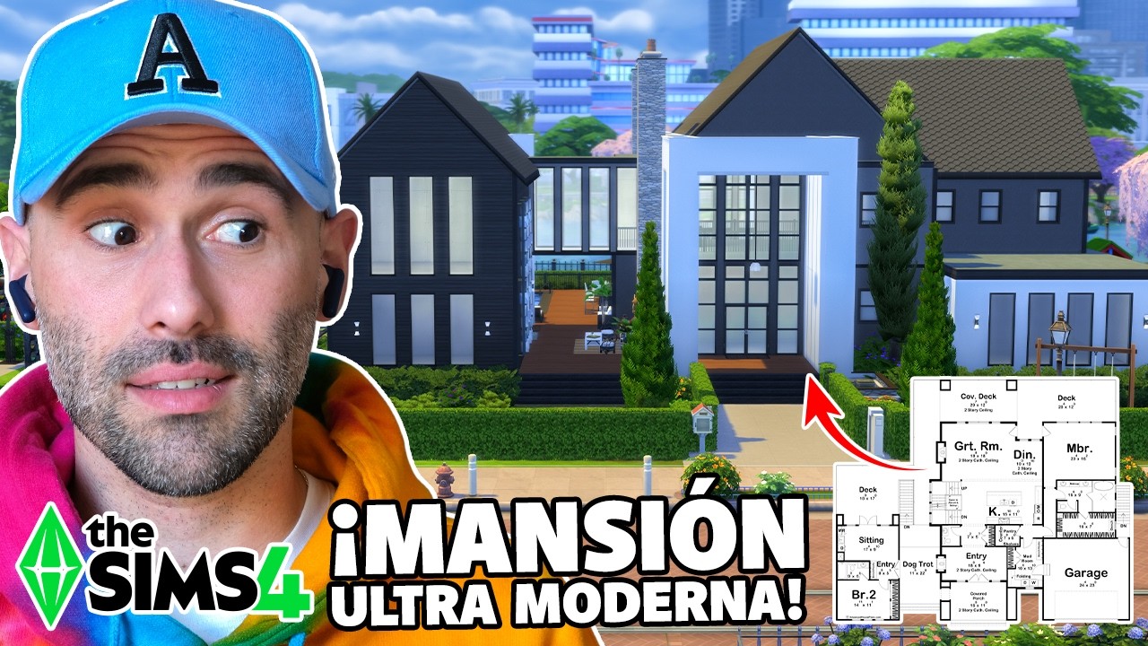 Mansi&oacute;n ULTRA MODERNA con PLANOS REALES en los Sims 4 🏠 Parte 1 | Construcci&oacute;n Casa