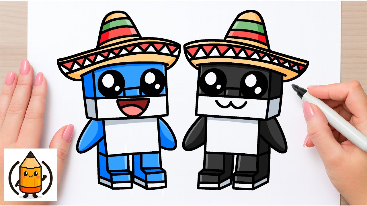 How To Draw Los Primos Wearing Sombreros | Steal A Brainrot | Roblox 