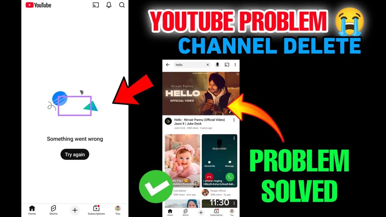 YouTube home page something went wrong try again | YouTube something went wrong problem