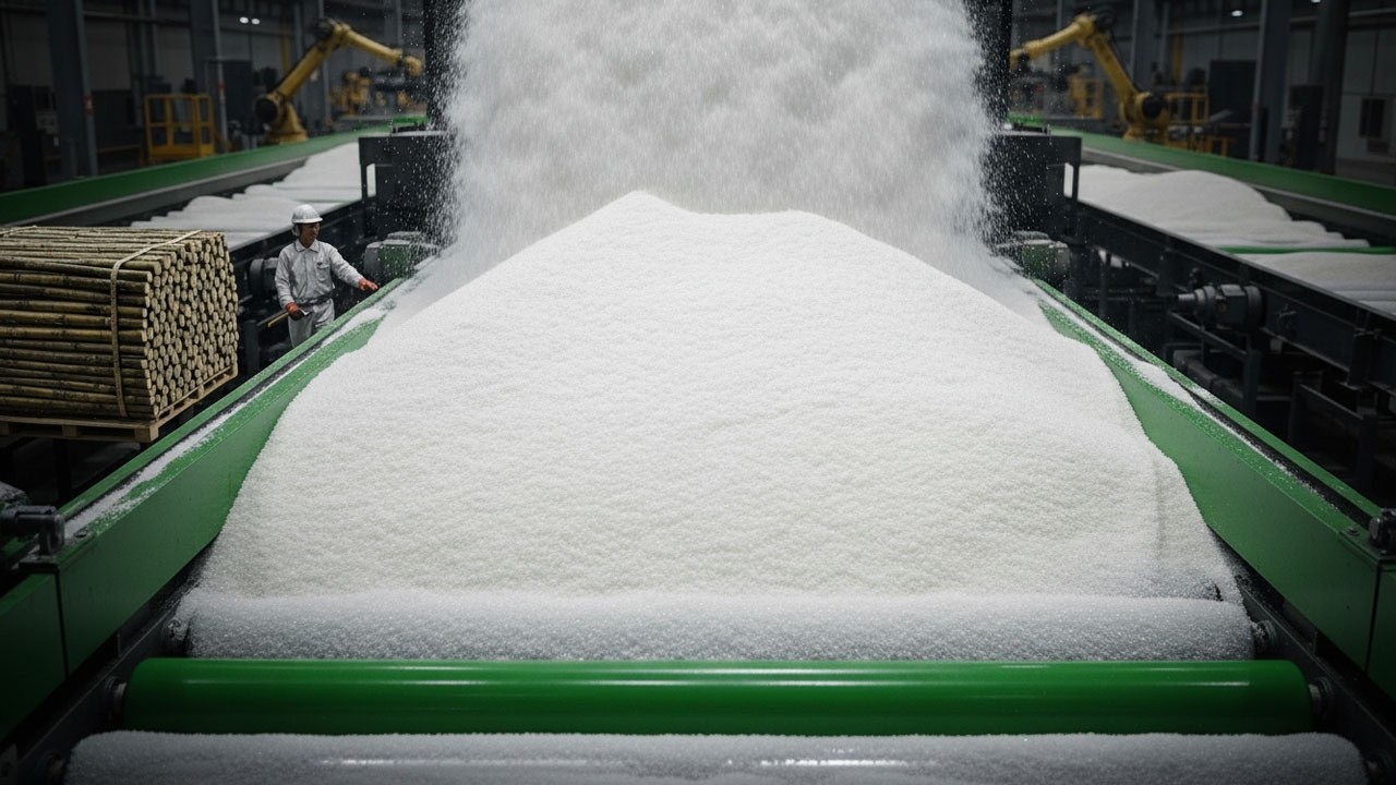 Inside the Sugar Factory: From Raw Cane to Refined White Sugar (Full Process)