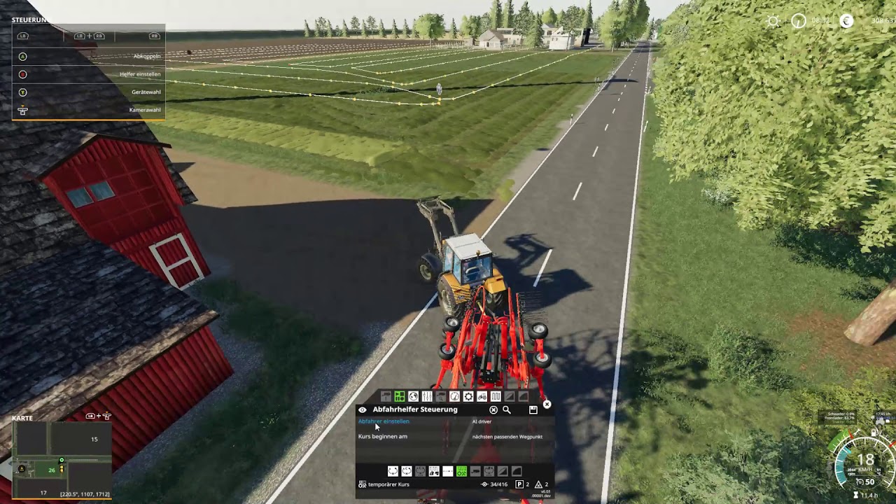 Ls19 | Farming Simulator 19 | Courseplay-Tutorial | 10 Wenden und Schwaden