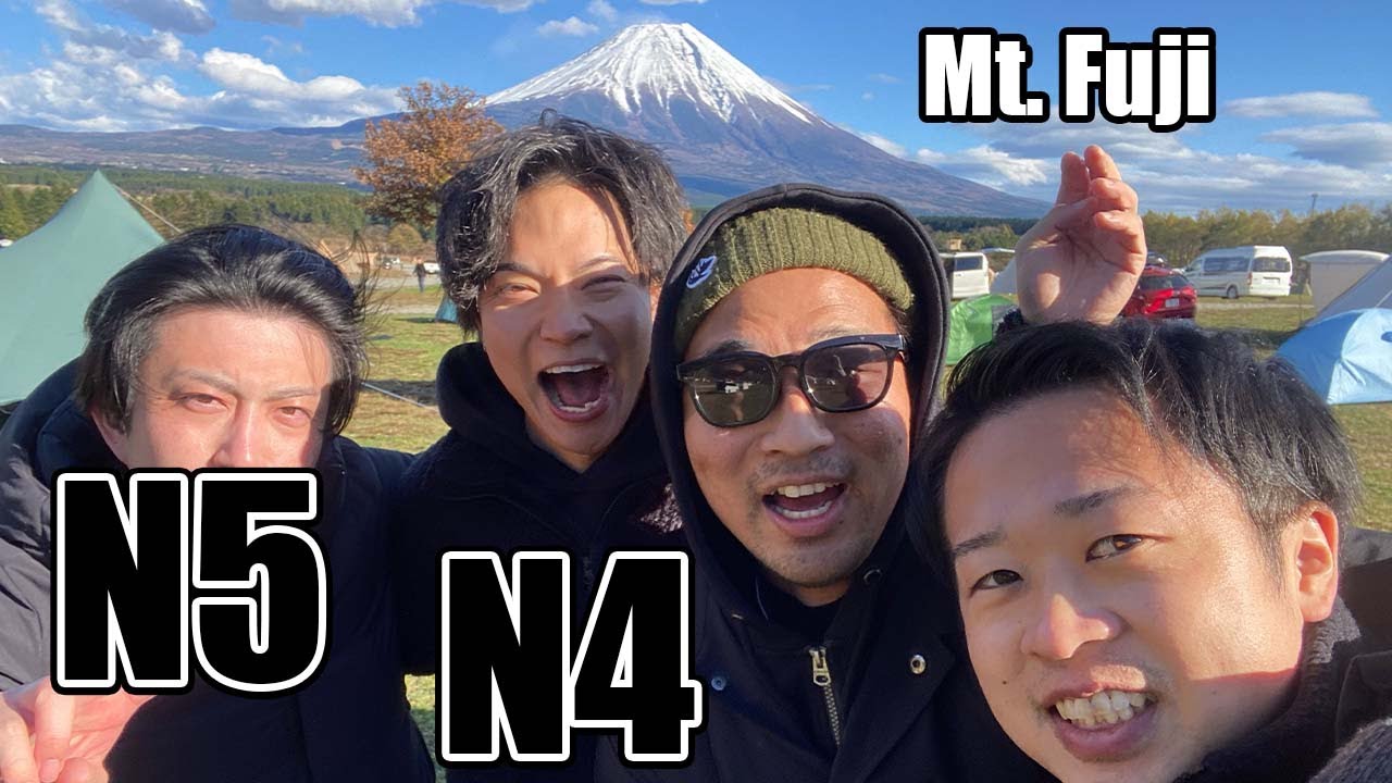 【N5-N4】Camping at Mt.Fuji / Easy Japanese Vlog - Japanese listening practice