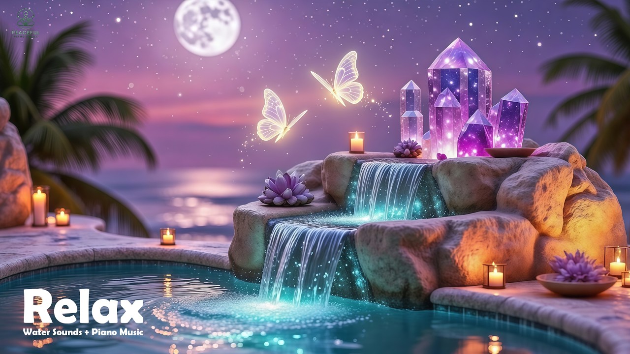 Peaceful Piano with Soothing Water Sounds 🌿 Insomnia Relief, Anxiety & Stress | Calm Mind & Body