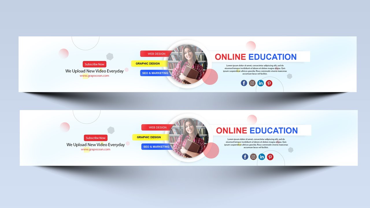 How to design a youtube channel art banner - Photoshop Cc
