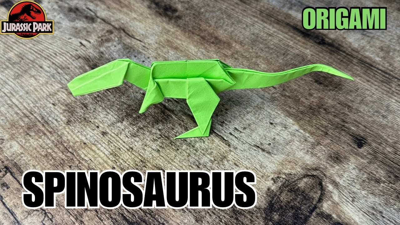 ORIGAMI SPINOSAURUS EASY TUTORIAL | HOW TO MAKE ORIGAMI SPINOSAURUS | DIY JURASSIC WORLD FROM PAPER