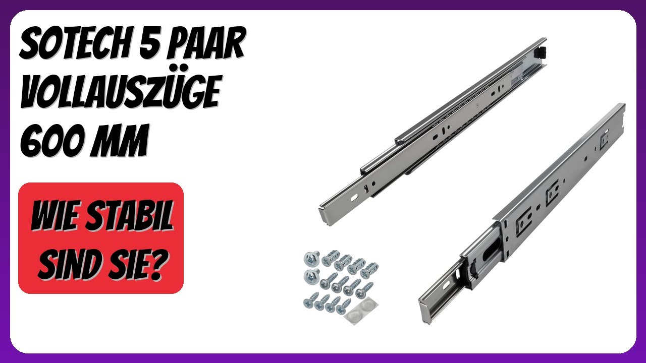 BEWERTUNG (2026): SOTECH 5 Paar Vollauszüge 600 mm. Infos