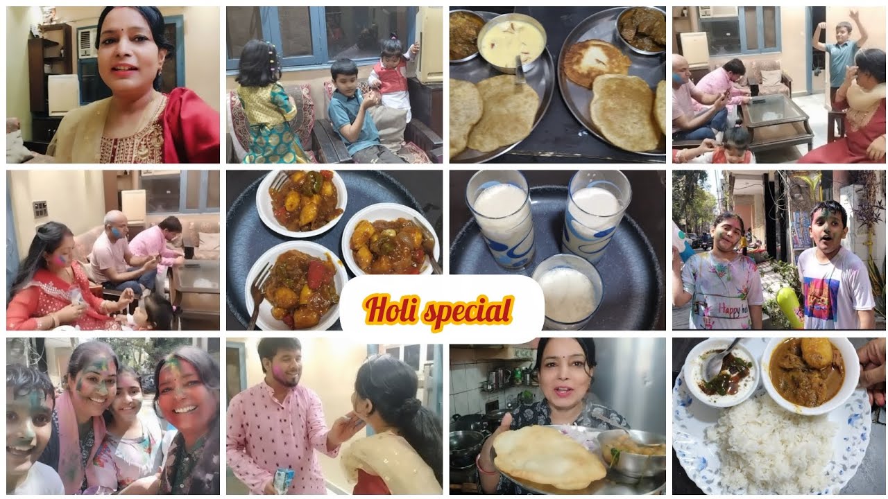Holi special vlog 🤗, Full masti 💗💗,Try New Recipe 😋😋