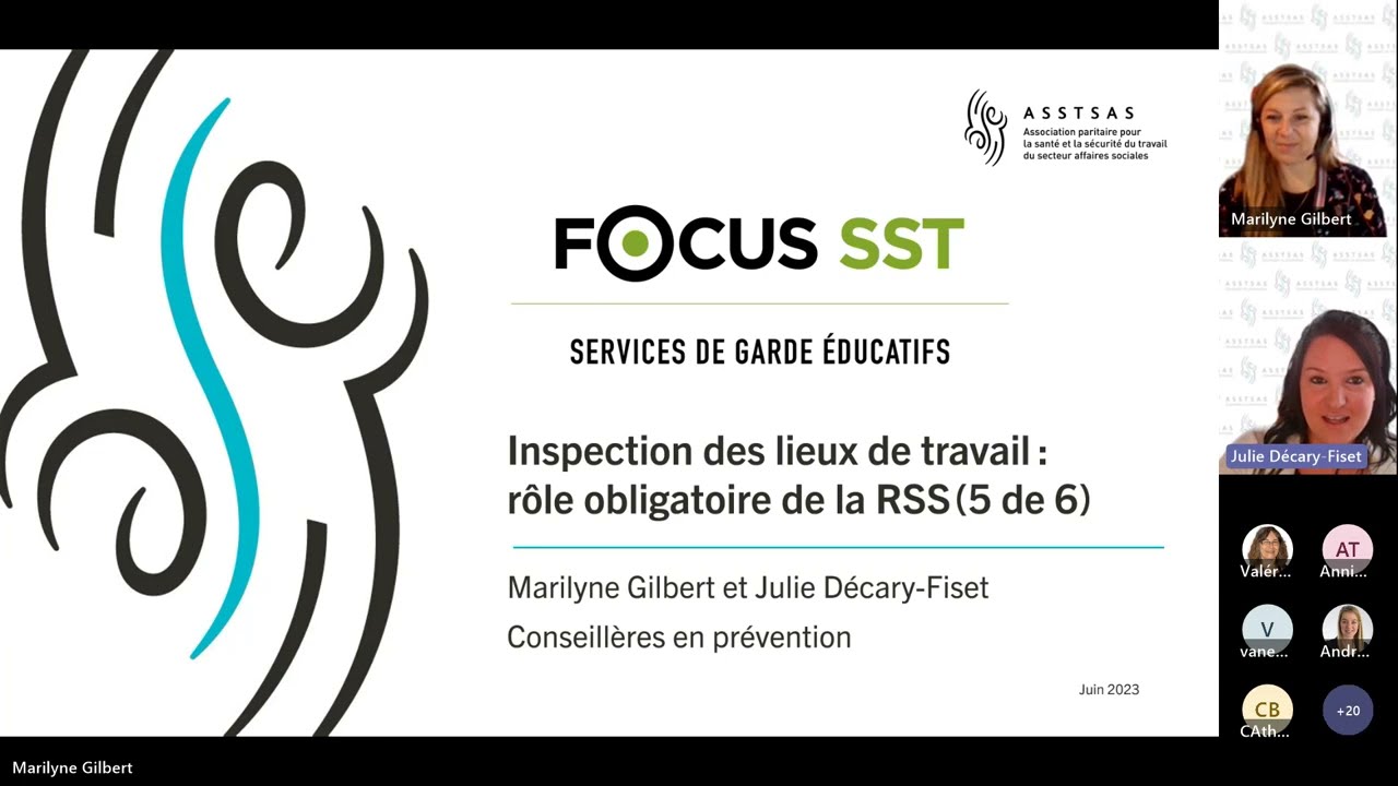 Focus SST en services de garde (5) Inspection lieux de travail Rôle RSS