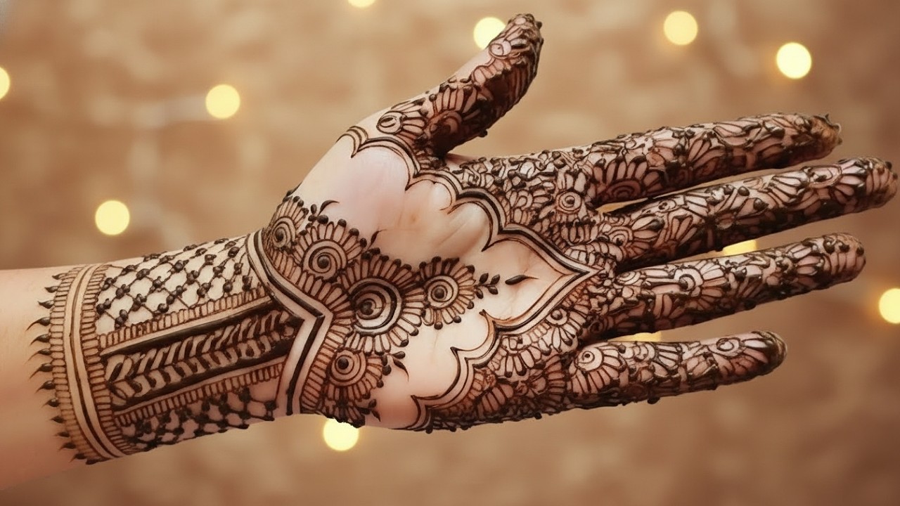 Simple Bridal Mehndi Design for Hands ✨| Easy Arabic Mehndi Tutorial Step by Step | Full Hand Henna
