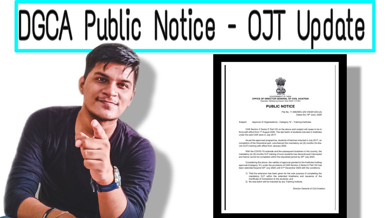 DGCA Public Notice - OJT Update's