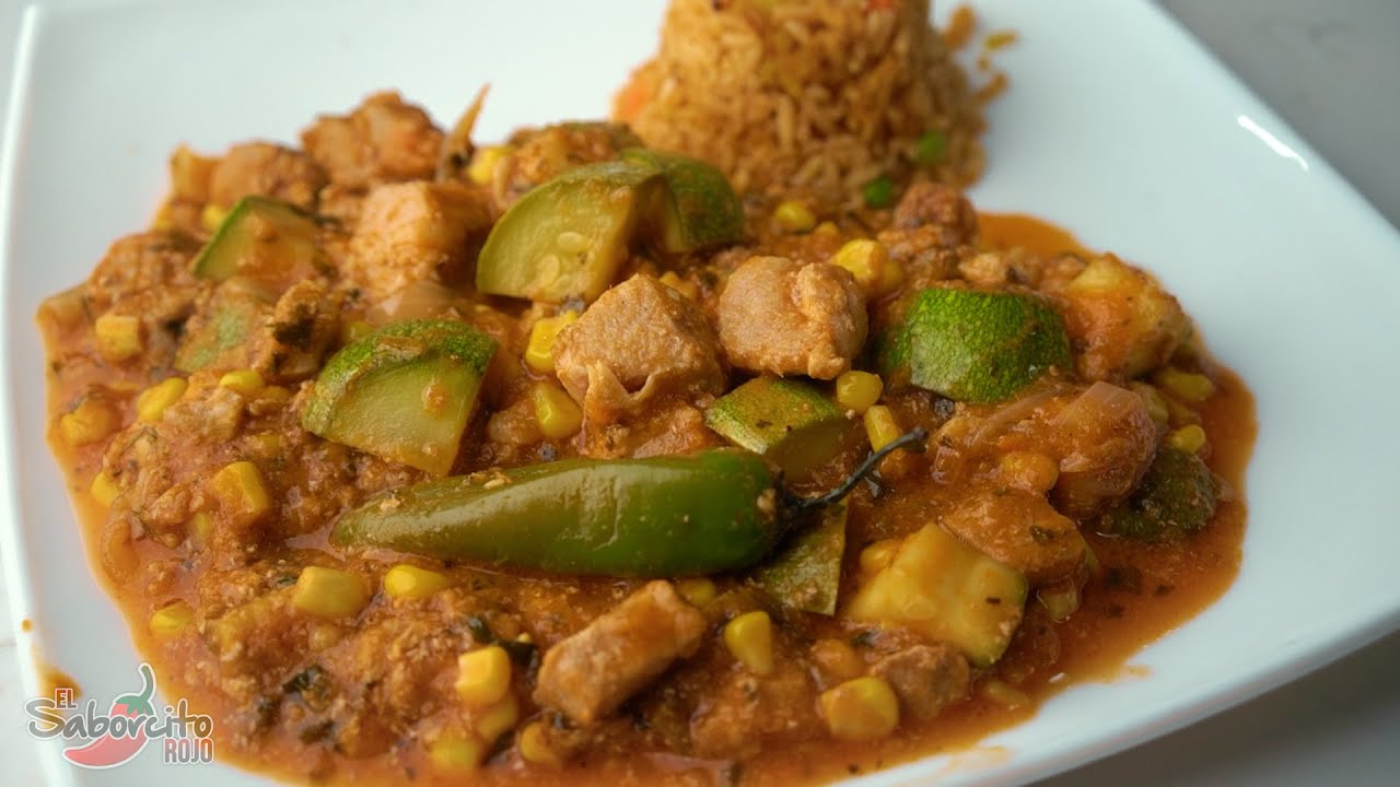 Carne de Puerco con Calabacita y Elote - 