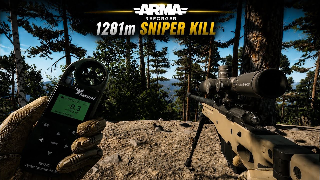 ARMA Reforger - Long Range Sniper Kill with AWSM at 1281 Meters