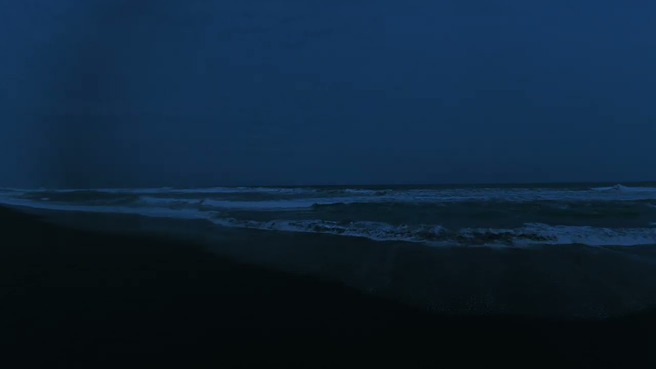 Fall Into Peaceful Sleep By The Sea | Slow Rolling Ocean Waves At Night | Dark Screen 12H