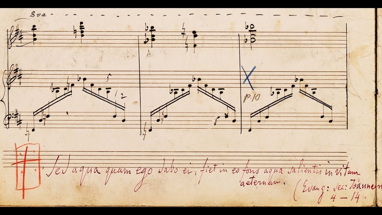 Franz LISZT: Les jeux d'eaux à la Villa d'Este (Années de pèlerinage III) S.163/4 with manuscript