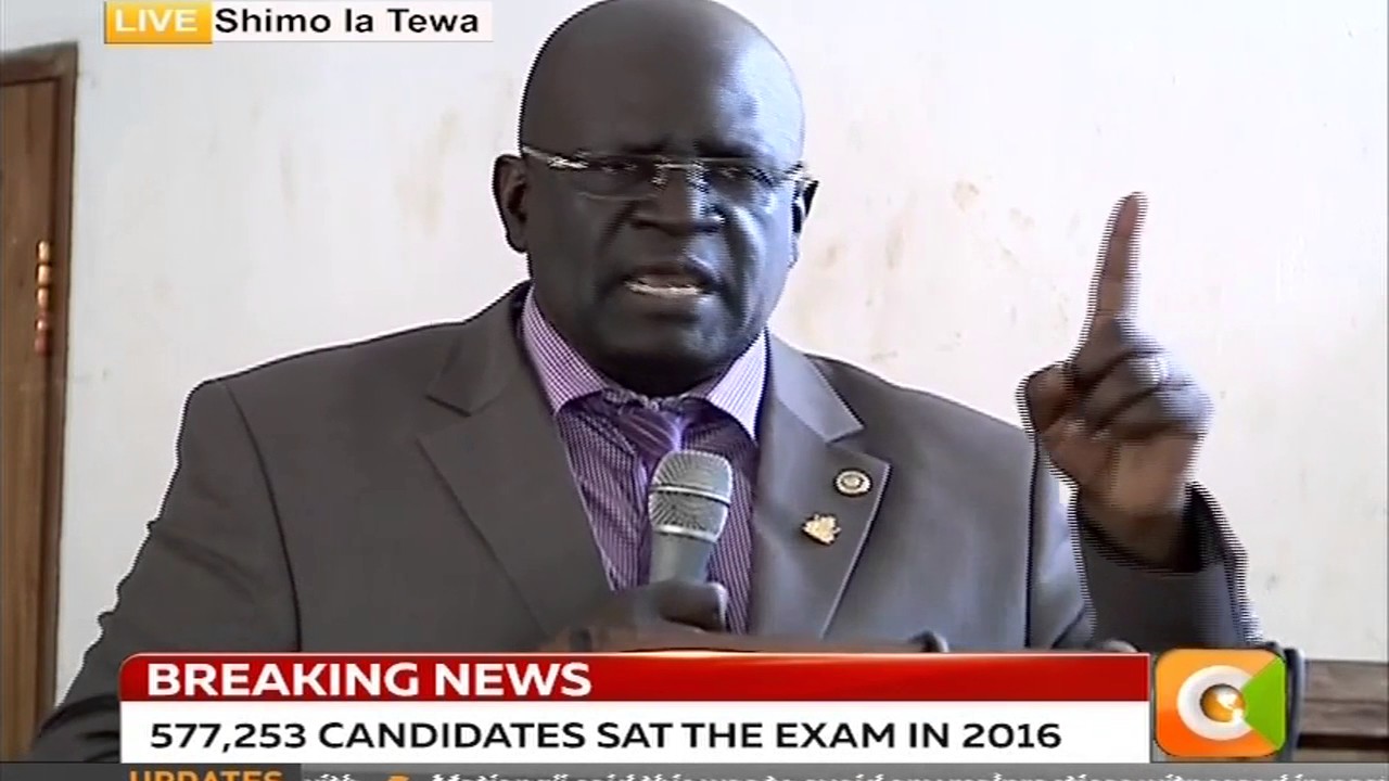 Prof Magoha on #KCSE2016 Results