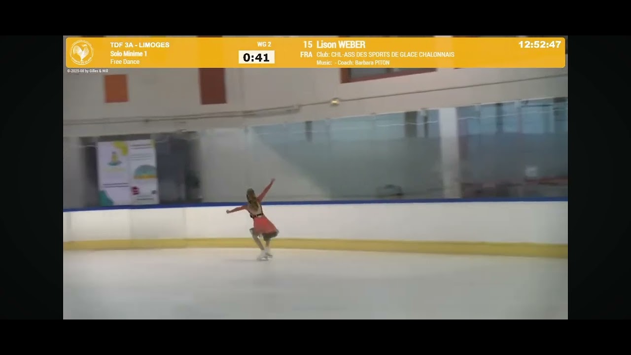 Tournois de France Limoges 2026, danse sur glace , danse libre cat&eacute;gorie minime 1,Lison club ASGC 