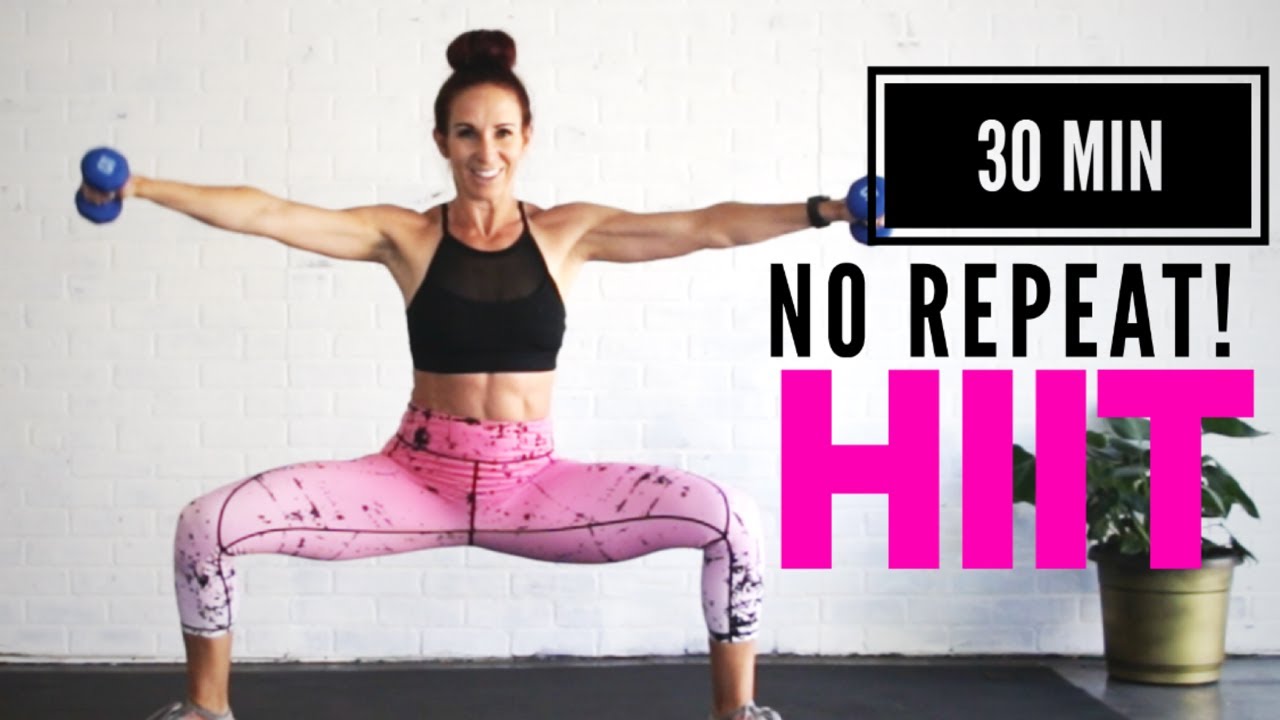 БЕЗ СКУКИ!! 30-МИНУТНЫЙ HIIT-ТУР БЕЗ ПОВТОРЕНИЙ С ОТЯГОЩЕНИЯМИ // Сжигание жира / Тонизирование м...