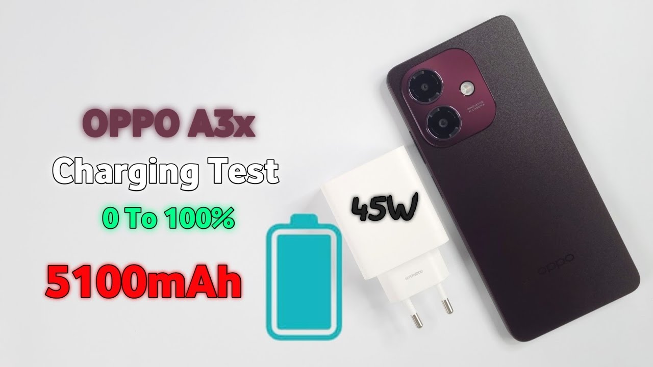 Oppo A3x Battery Charging Test 🔋⚡| 5100mAh/45Watt