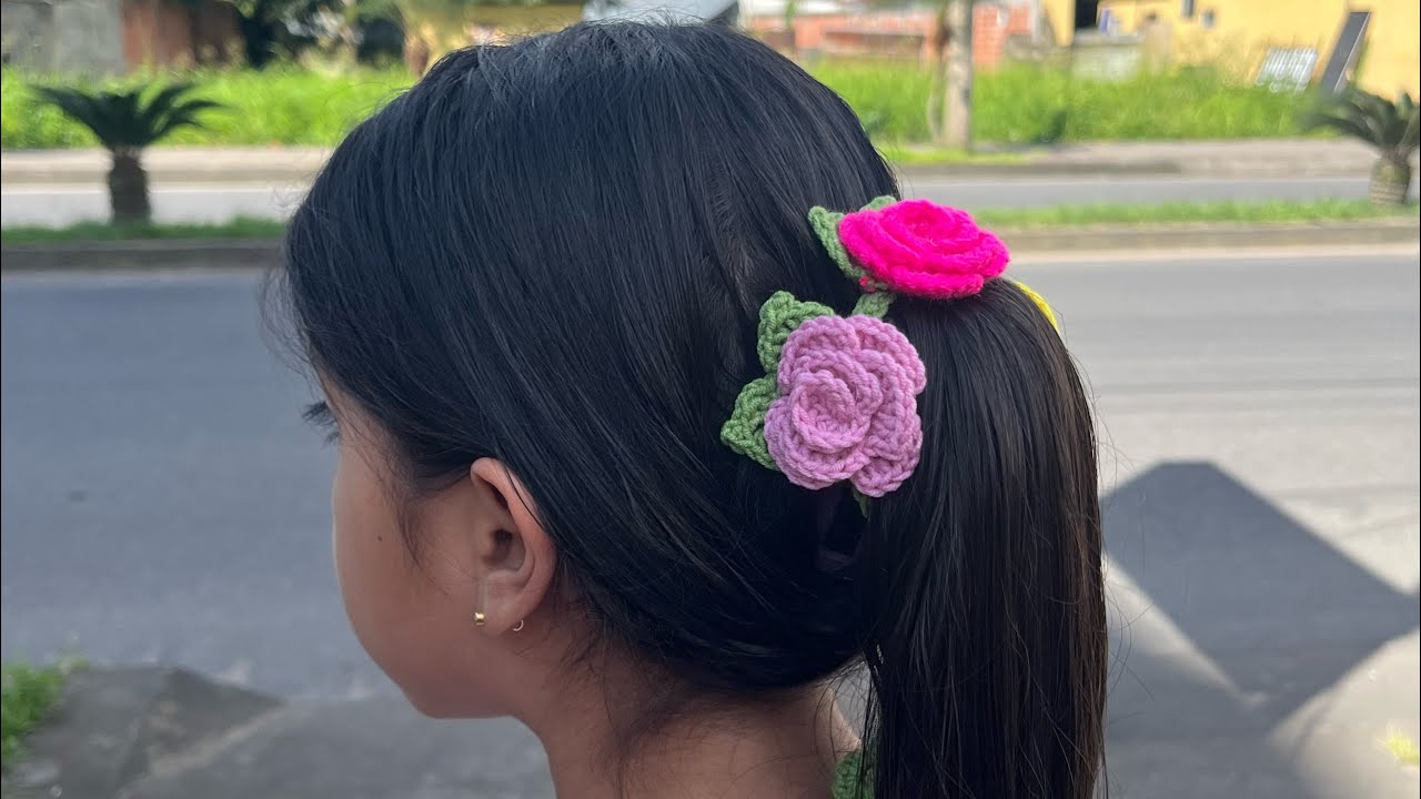 🌹Idea Fabulosa🌹 para Emprender accesorio para el cabello en Rosas tejidas  #crochet #flowers #art