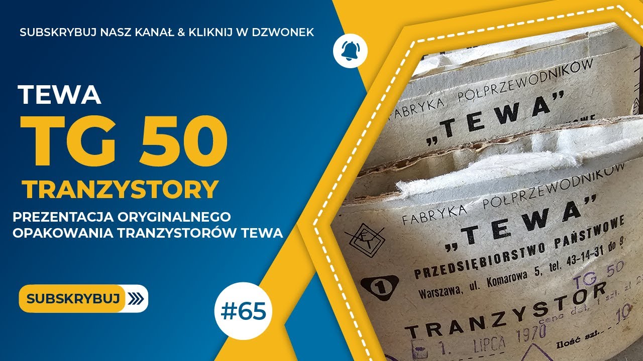 TEWA - Oryginalne 50 Letnie opakowanie tranzystorów TG50 z 1970 roku. [F/65]