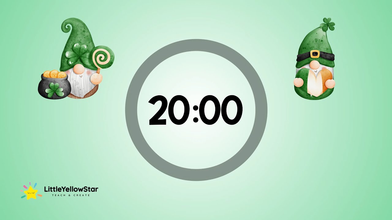 St. Patrick's Day Timer For Kids - 20 Minutes Countdown Timer For Kids With Music | Classroom Timer
