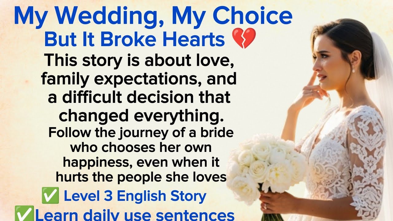 My Wedding, My Choice… But It Broke Hearts 💔 Simple English Story For Learner ⭐ Level 3