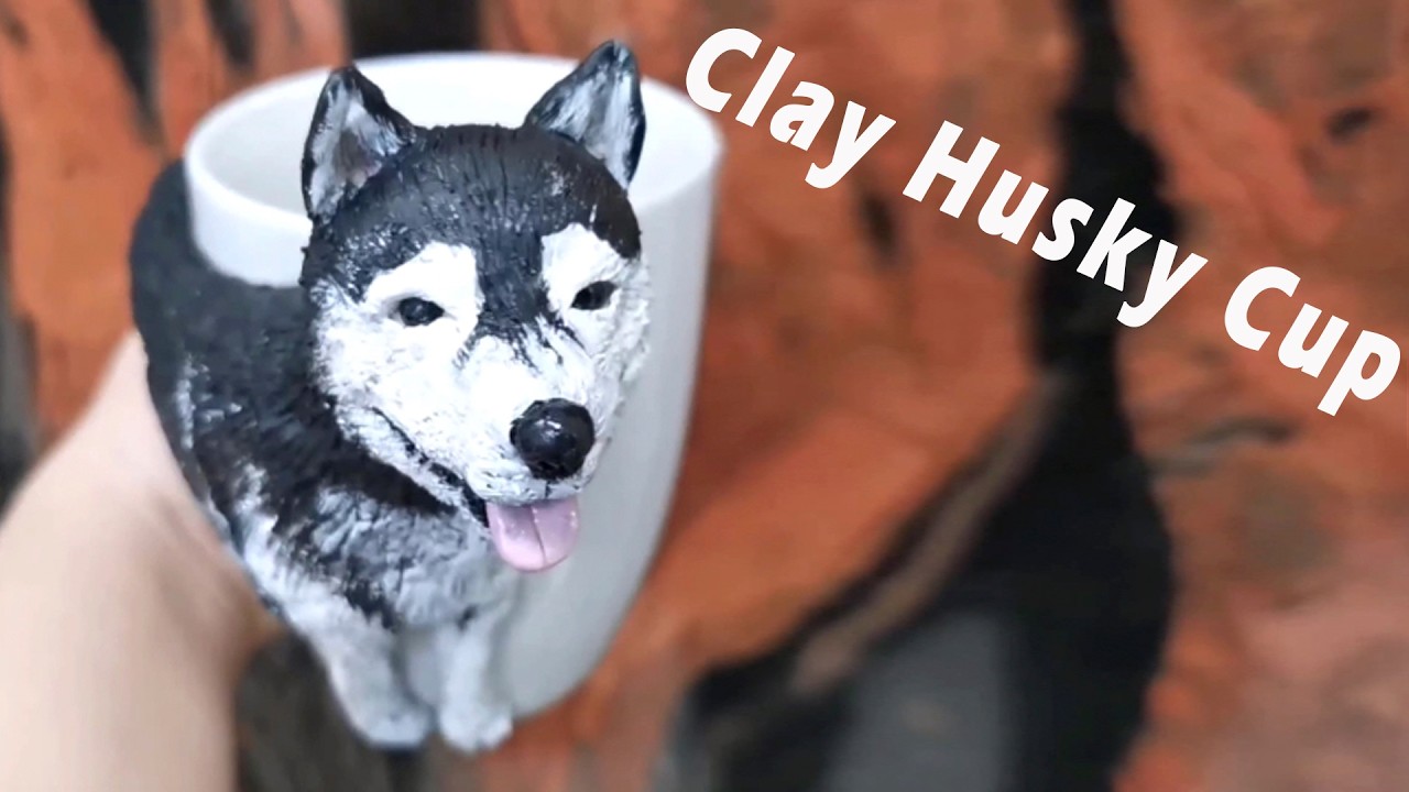 Husky on a Mug | Polymer Clay Animal Handmade Process | ZX Bloom