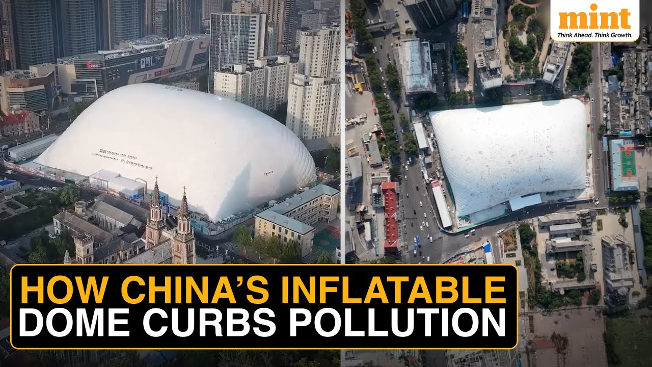 China's BIG Move To Curb Pollution: Huge Inflatable Dome At Construction Site To Reduce Dust & Noise