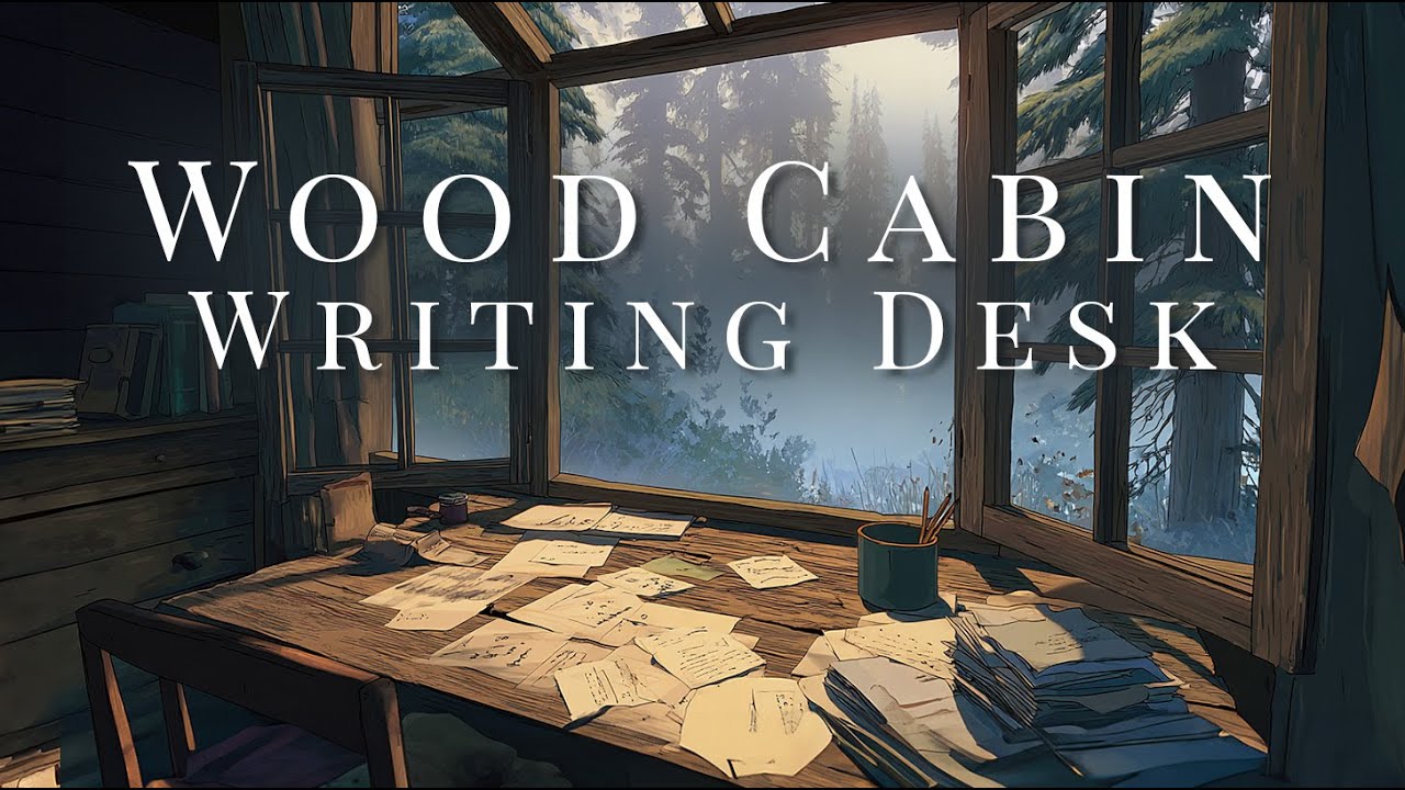 Ambient LoFi for Writing, Concentration & Flow - Wood Cabin Writing Desk