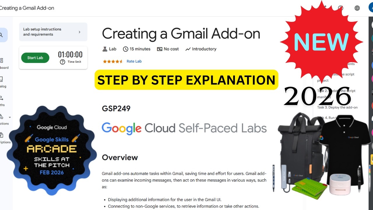 [NEW 2026] Creating a Gmail Add-on | Google Arcade | #GSP249