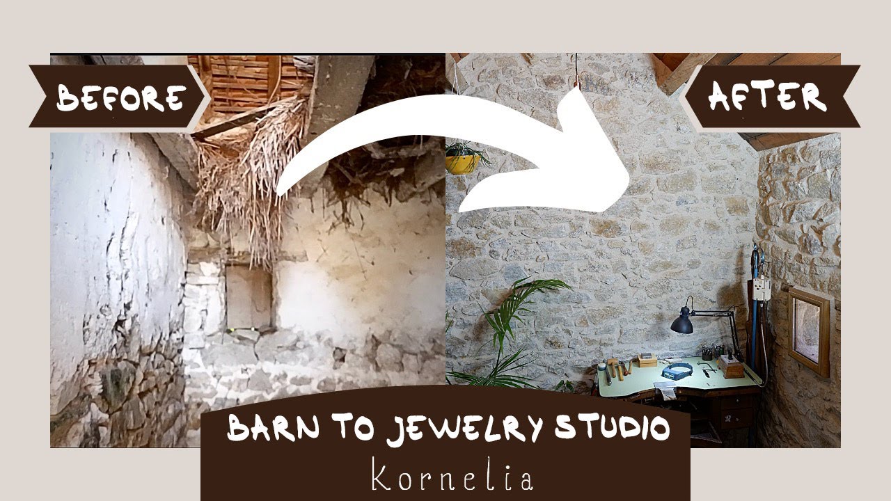 Barn to Art Studio Make Over - Converting an old stone barn into a jewelry makers workshop / atelier